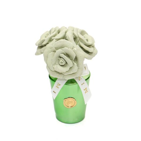 130 ml Yeşil Golden Glow Gri Gül Demeti Taşlı White Jasmine Oda Kokusu