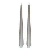 Yılbaşı 2 Li Gümüş Piramit Şamdan Mum Seti-33 Cm