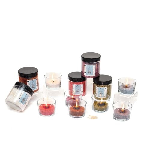 Dark Amber Kokulu Taba Yaratıcı İnci Tozu Mum (30 adet fitil ile birlikte)-250 gr