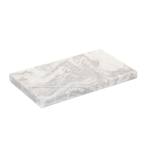 Dekoratif Sunumluk Gri Dalgalar Doğal Mermer Taş - 12x23 cm