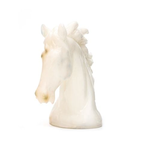 Dekoratif Büyük Ekru At Mum (24 cm)