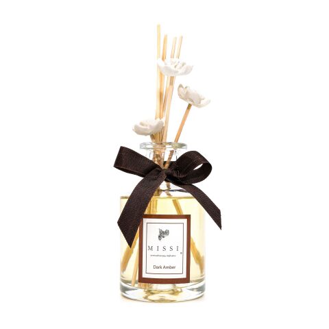 200 ml Silindir Cam Şişe Dark Amber Oda Kokusu