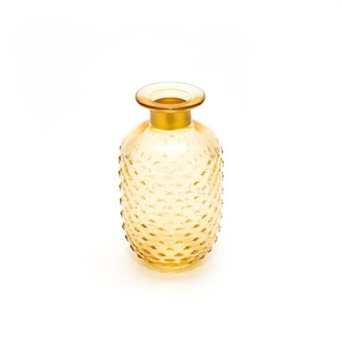 Gold Boyunlu Amber Cam Vazo (15 CM)