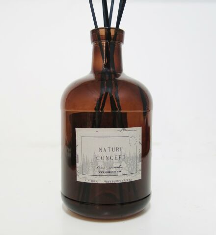 Nature Collection 500 ml Kahverengi Cam Şişe Siyah Bambu Çubuklu Dark Wood Oda Kokusu