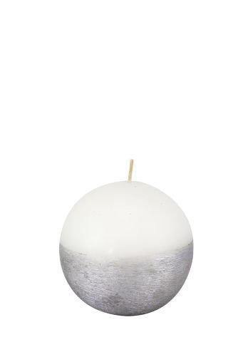 Gümüş Taramalı 8 cm Top Mum