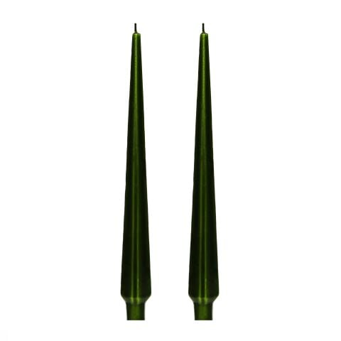2li Yeşil Piramit Şamdan Mum Seti-33 cm