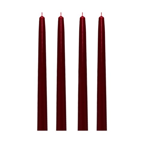 4lü Bordo Konik Şamdan Mum Seti