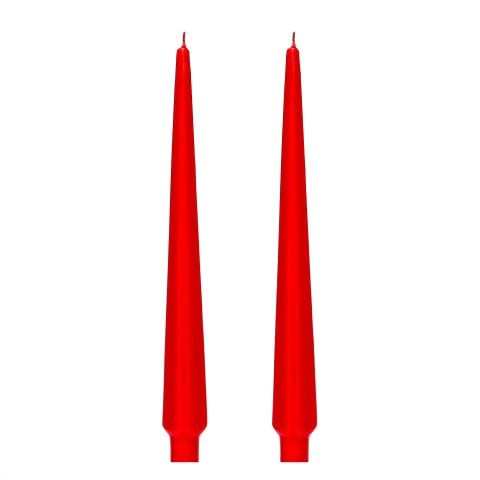 2li Kırmızı Piramit Şamdan Mum Seti-33 cm