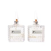 2li Dark Amber Kokulu Kare Kristal Cam Şişe Kandil Seti( 2X100 ml)