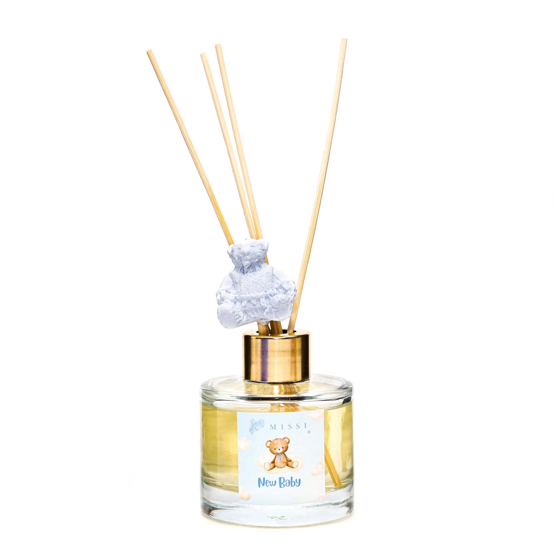 100 ml Mavi Ayıcık Seramik Taş Bambu Çubuklu New Baby Oda Kokusu