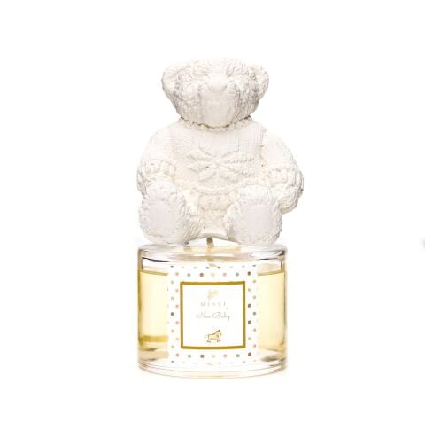 100 ml Ekru Ayıcık Seramik Taşlı Missi Baby Oda Kokusu