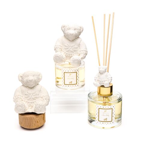 100 ml Ekru Ayıcık Seramik Taşlı Missi Baby Oda Kokusu