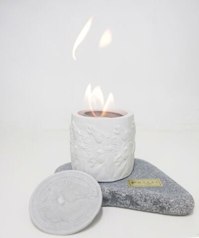 MİSSİ MERMER KAİDELİ MASÜSTÜ AT RÖLYEFLİ GRİ ŞÖMİNE