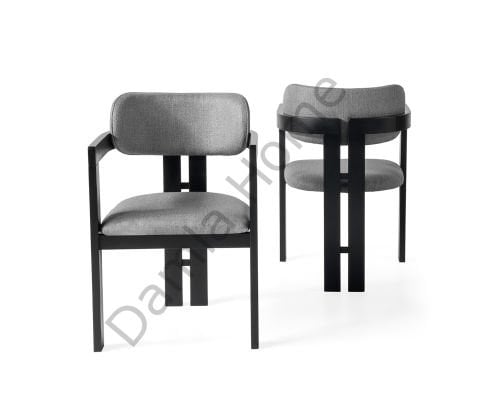 Tetra Sandalye - Siyah/Gri Kumaş