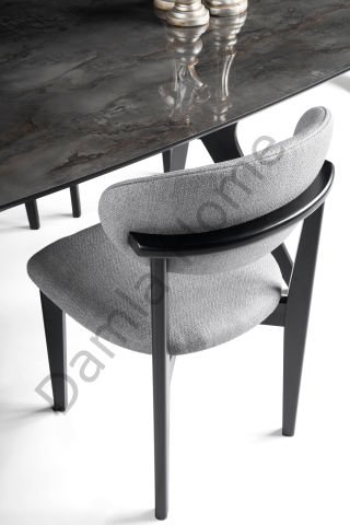 Norte Sandalye - Siyah/Gri Kumaş