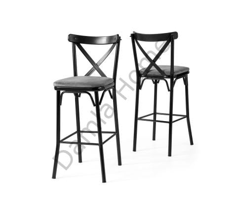 Eylül Bar Sandalyesi - Siyah/Gri