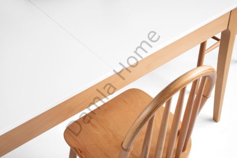 Vizyon Masa Sandalye Takımı - Beyaz/Naturel