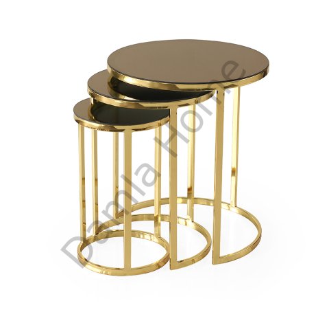 Sedef Zigon Sehpa - Gold/Bronz Ayna
