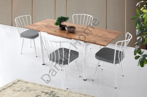 Smart Masa Sandalye Takımı - Çam/Beyaz
