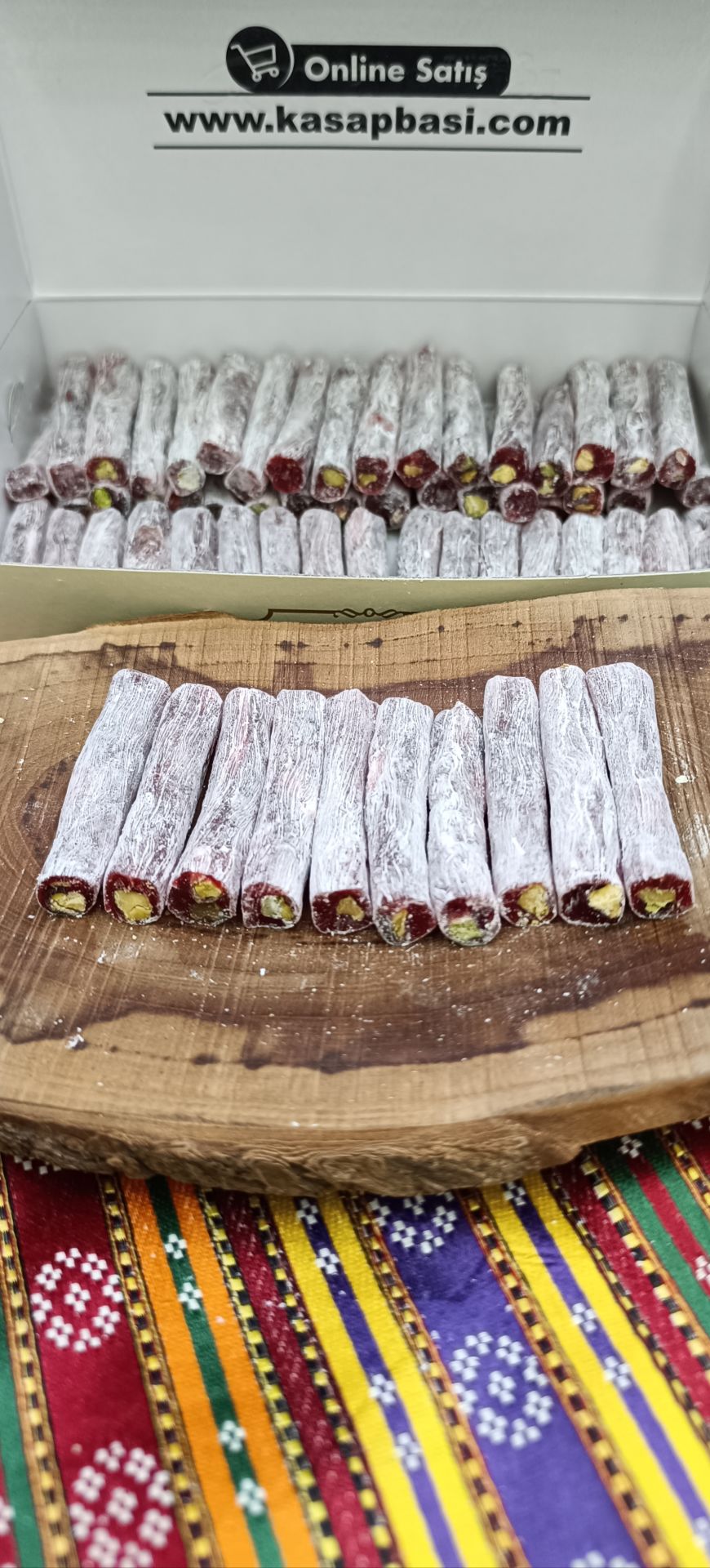 Fitil Sucuk Bol Fıstıklı, İnce (Narlı) (1 Kg)