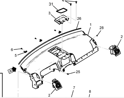 Chevrolet Captiva C140 Sol Ön Havalandırma Muzulu GM.95388230