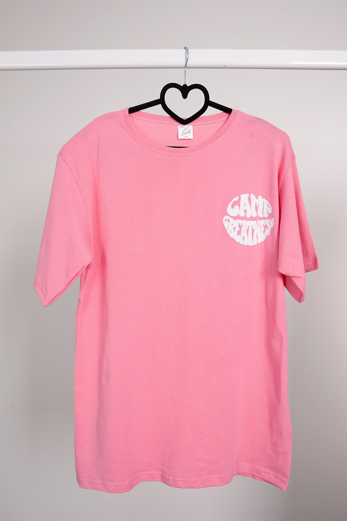 Desenli Baskılı T shirt Pembe