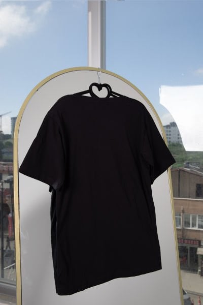 Desenli Baskılı T shirt Siyah