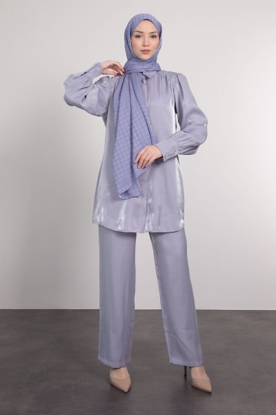 Shiny Comfortable Cut Hijab Suit Lilac