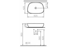 Vitra 5993b420-0016 Çanak Lavabo Tezgahüstü 63 Cm Outline Mat Bej