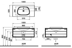 Vitra Frame 62289 Lavabo Dolabı 100Cm,Tek Çekmeceli, Tezgahüstü Lavabolu,Mat Soft Beyaz