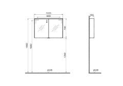 VitrA Metropole 58213 Aydınlatmalı Dolaplı Ayna 100 cm Erik