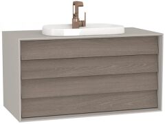 Vitra Frame 62300 Lavabo Dolabı 100Cm,Çift Çekmeceli, Tezgahüstü Lavabolu,Mat Soft Bej