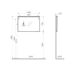 Vitra 61312 Premium Aydınlatmalı Ayna, 100 Cm