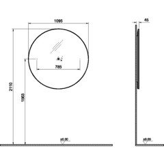 Vitra Origin 62577 Aydınlatmalı Ayna 110 cm