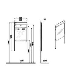 Vitra Equal 64105 Aydınlatmalı Düz Ayna, 80 cm