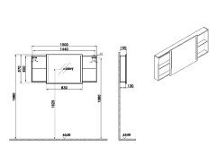 Vitra Memoria 66706 Aydınlatmalı Dolaplı Ayna 150 cm, Moka Meşe