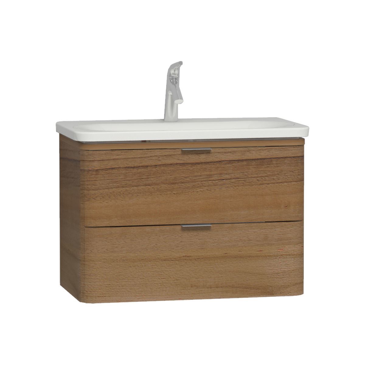 VitrA 56147 Lavabo Dolabı Nest Trendy 2 Çekmeceli 80 Cm H.Doğal Ahşap