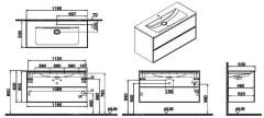 Vitra 67157 Metropole Edge Etajerli Lavabolu 120 cm Ceviz