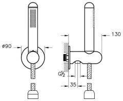 Vitra A4279639 Liquid 1F El duşu Takımı Parlak Siyah