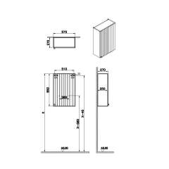 Vitra Root Groove 69175 Üst Ünite, 55 Cm, Dar, Mat Lacivert, Sağ