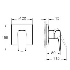 Artema Root Square A4275126 Ankastre Duş Bataryası, Bakır, (Sıva Üstü Grubu)