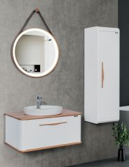 Lineart Vita 100 cm Çanak Lavabo Dolabı + Ledli Ayna