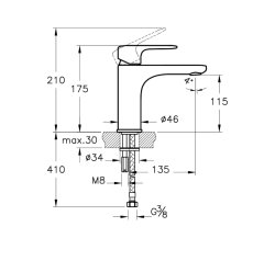 Artema Root Round A4270623 Yüksek Lavabo Bataryası, Altın