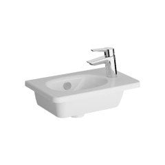 Vitra Root 66343 Lavabo Dolabı, Kapaklı, 45 Cm, Kompakt, Sağdan Armatür Delikli, Parlak Beyaz, Yuvarlak Lavabolu, Sol