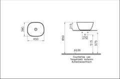 Vitra 7811B420-0016 Plural Kare Yüksek Çanak Lavabo 45 Cm Mat Bej