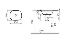 Vitra 7810b420-1083 Plural Kare Tezgahaltı Lavabo 45 Cm Mat Bej