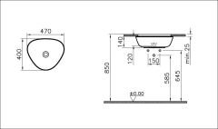 Vitra 7812B477-1083 Plural Üçgen Tezgahaltı Lavabo 47 Cm Mat Terra Rossa