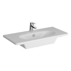 Vitra Root Classic 68683 Lavabo Dolabı, Çift Çekmeceli, 80 Cm, Dar, Mat Fiyord Yeşili, Yuvarlak Lavabolu