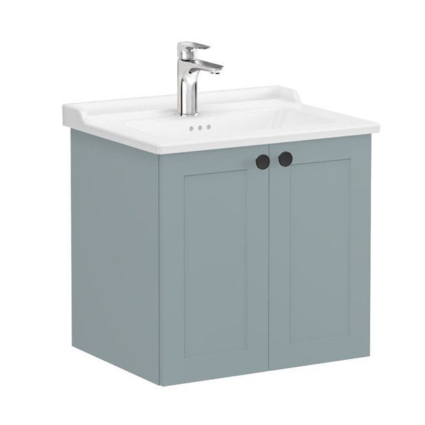 Vitra Root Classic 68704 Lavabo Dolabı, Kapaklı, 60 Cm, Mat Fiyord Yeşili, Klasik Lavabolu