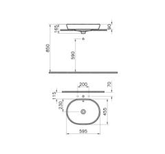 VitrA Metropole Tezgah Üstü Oval Çanak Lavabo 60 cm Parlak Beyaz 5942B003-0016